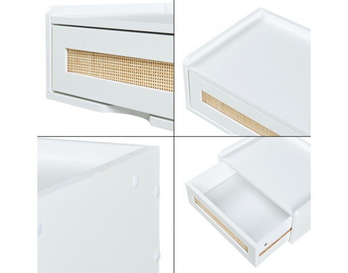 Стенен рафт Ljuredsø с чекмедже 40x30x16,5 см бял []