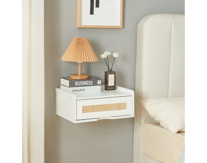 Стенен рафт Ljuredsø с чекмедже 40x30x16,5 см бял []