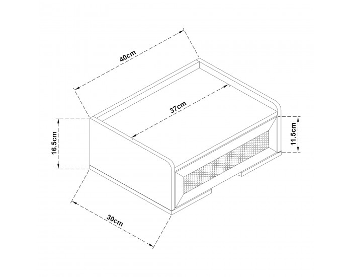 Стенен рафт Ljuredsø с чекмедже 40x30x16,5 см бял []