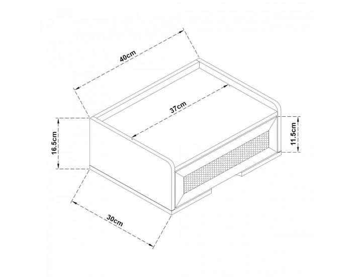 Стенен рафт Ljuredsø с чекмедже 40x30x16,5 см дъб []