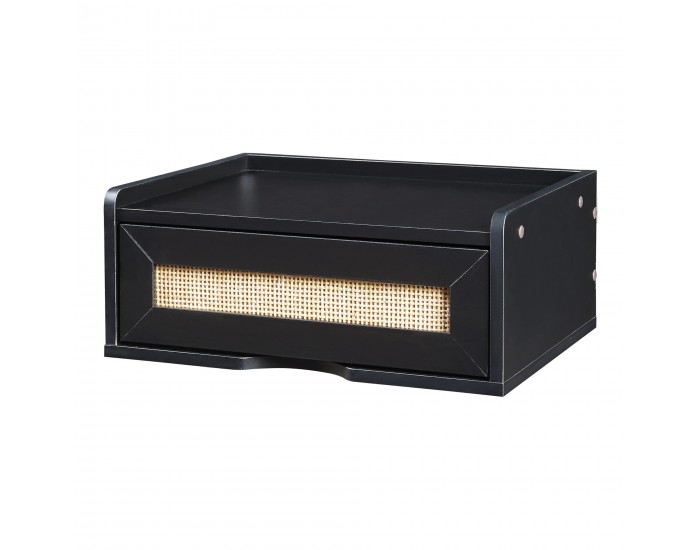 Стенен рафт Ljuredsø с чекмедже 40x30x16,5 см черен []