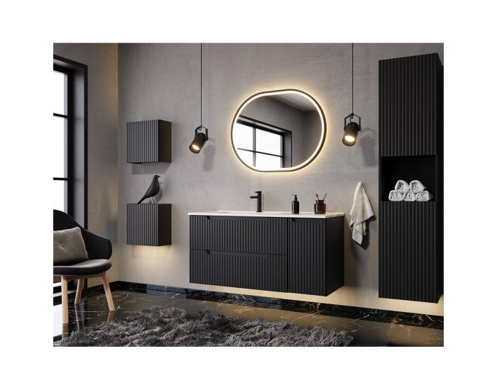 Рафт за баня Skelbolu 27x25x21 см черен []