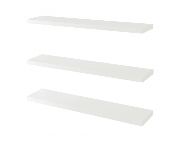 Стенни рафтове Stranda от 3 бр., 100x20x4 см, бели []
