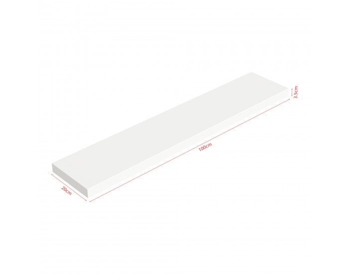 Стенни рафтове Stranda от 3 бр., 100x20x4 см, бели []