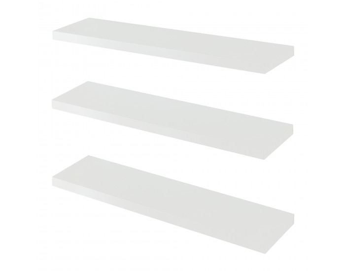 Стенни рафтове Stranda от 3 бр., 80x20x4 см, бели []