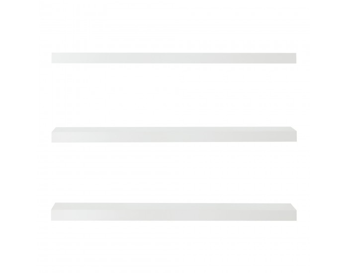 Стенни рафтове Stranda от 3 бр., 80x20x4 см, бели []