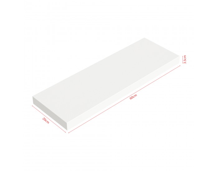 Стенни рафтове Stranda от 3 бр., 60x20x4 см, бели []