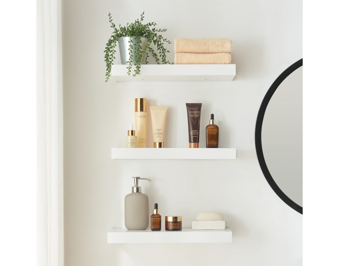 Стенни рафтове Stranda от 3 бр., 40x17x4 см, бели []