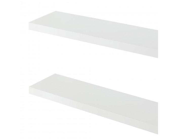 Стенни рафтове Stranda от 2 бр., 80x20x4 см, бели []