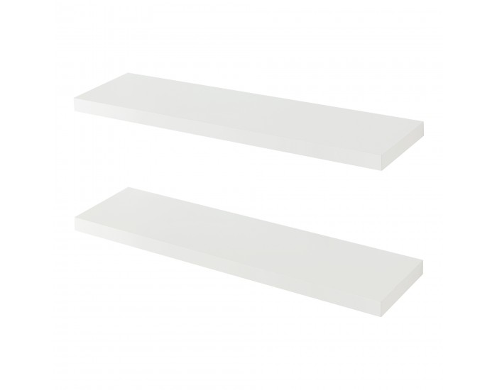 Стенни рафтове Stranda от 2 бр., 80x20x4 см, бели []