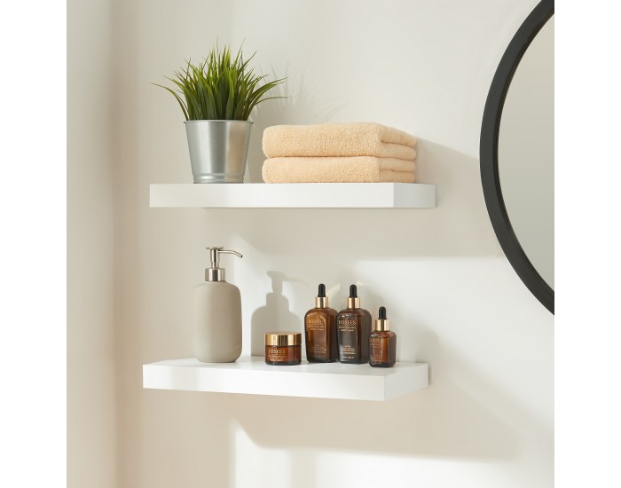 Стенни рафтове Stranda от 2 бр., 40x17x4 см, бели []