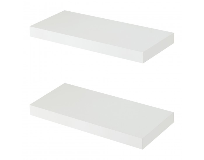 Стенни рафтове Stranda от 2 бр., 40x17x4 см, бели []