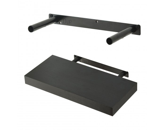 Стенни рафтове Stranda от 3 броя, 38x17x4 см, черни []