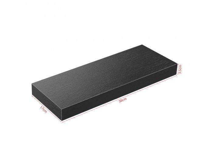 Стенни рафтове Stranda от 3 броя, 38x17x4 см, черни []