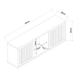 Стенен рафт Ypäjä 93x20x33 см бамбук [] - Дневна