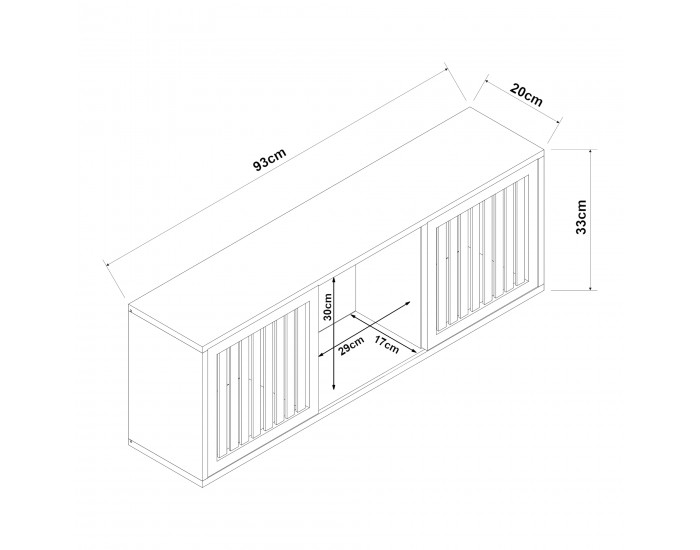 Стенен рафт Ypäjä 93x20x33 см бамбук []