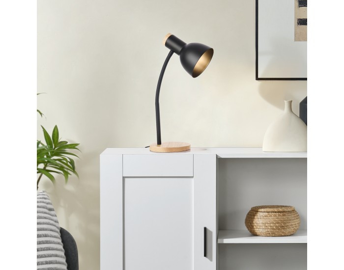 Черна настолна лампа Woodley []