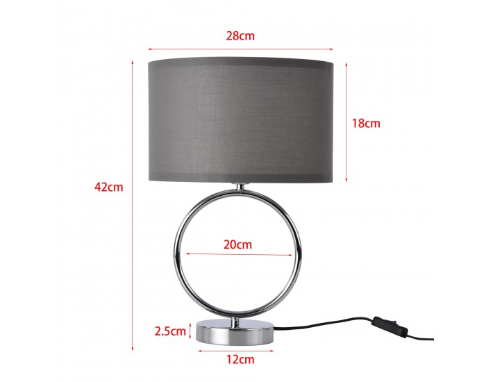 Настолна лампа Torquay 42 см сива []