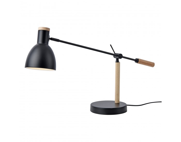 Настолна лампа Watford черна / дървесен цвят []