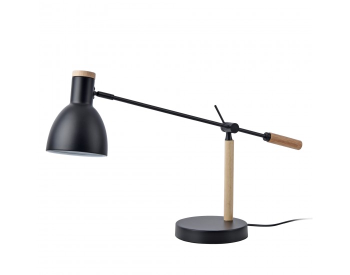 Настолна лампа Watford черна / дървесен цвят []