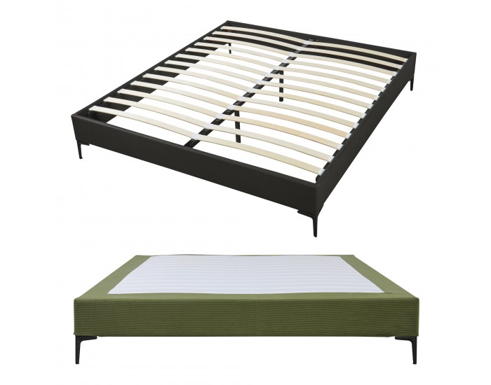 Двойно легло Lilla с матрак Корда 180x200 см Зелен []