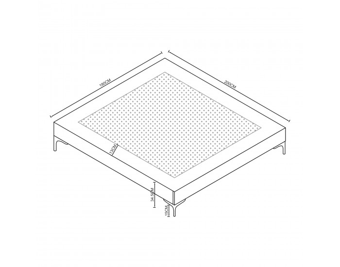 Двойно легло Lilla с матрак кадифе 180x200 см синьо []