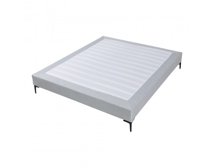 Двойно легло Lilla с текстилен матрак 180x200 см светло сиво []