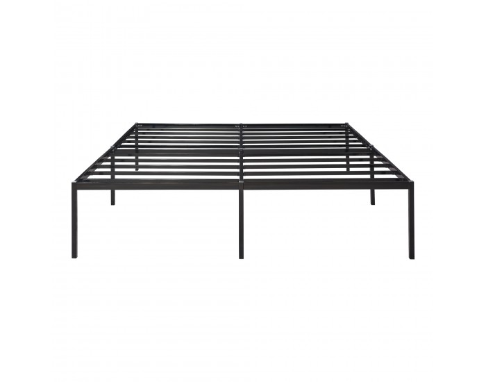 Метално легло Vårdö с матрак 180x200 см Черно []