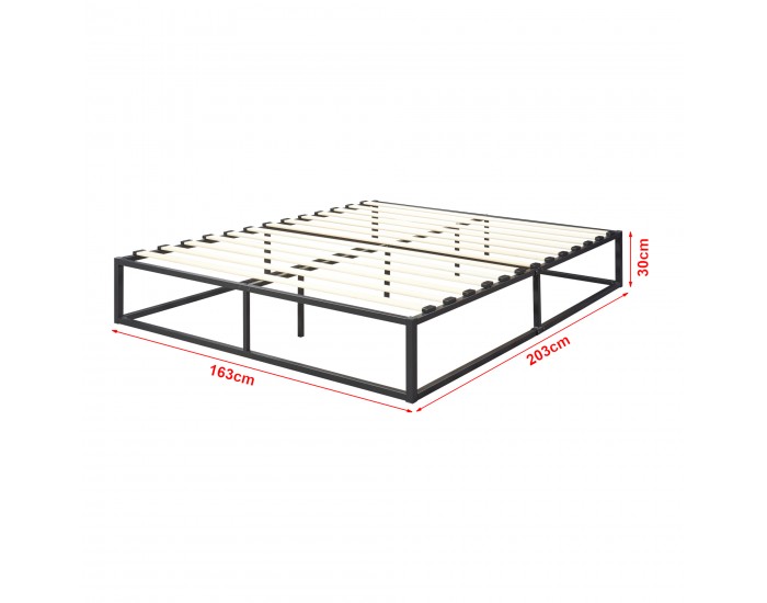 Метално легло Крит 160x200 см със студен дунапренов матрак Черен []