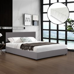Тапицирано легло Juva с матрак и леглова кутия 180x200 см Grey Corium - Спалня