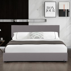Тапицирано легло Juva с матрак и леглова кутия 160x200 см Grey Corium - Спалня
