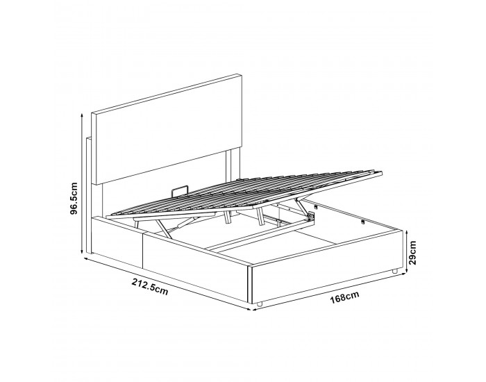 Тапицирано легло Juva с матрак и леглова кутия 160x200 см Grey Corium Тапицирано легло Juva с матрак и леглова кутия 160x200 см Grey Corium
