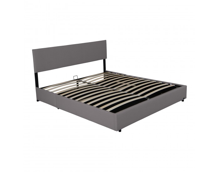 Тапицирано легло Juva с матрак и леглова кутия 160x200 см Grey Corium Тапицирано легло Juva с матрак и леглова кутия 160x200 см Grey Corium