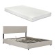 Тапицирано легло Juva с матрак и леглова кутия 160x200 см Beige Corium Тапицирано легло Juva с матрак и леглова кутия 160x200 см Beige Corium