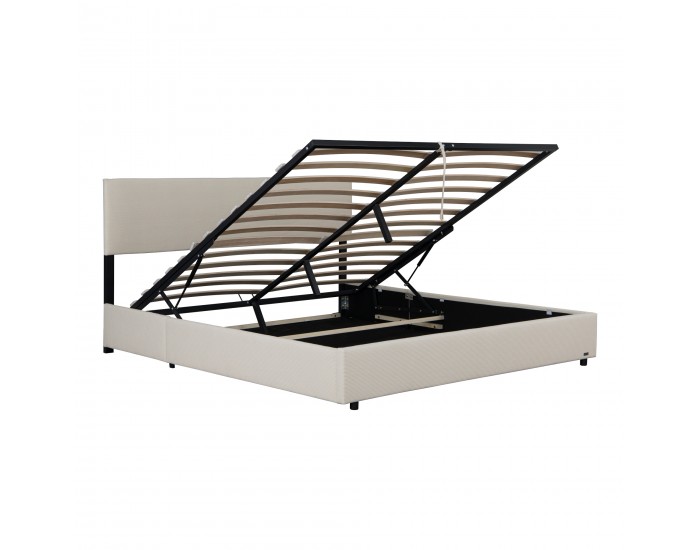Тапицирано легло Juva с матрак и леглова кутия 160x200 см Beige Corium Тапицирано легло Juva с матрак и леглова кутия 160x200 см Beige Corium