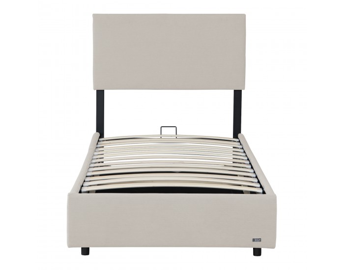 Тапицирано легло Juva с матрак и леглова кутия 90x200 см Beige Corium Тапицирано легло Juva с матрак и леглова кутия 90x200 см Beige Corium