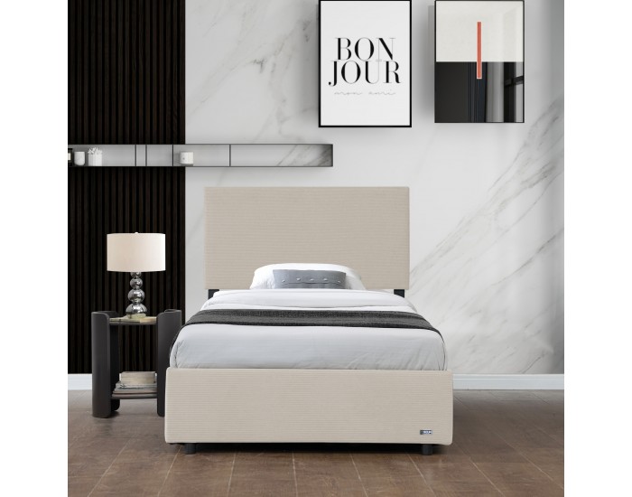 Тапицирано легло Juva с матрак и леглова кутия 90x200 см Beige Corium Тапицирано легло Juva с матрак и леглова кутия 90x200 см Beige Corium