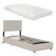Тапицирано легло Juva с матрак и леглова кутия 90x200 см Beige Corium Тапицирано легло Juva с матрак и леглова кутия 90x200 см Beige Corium
