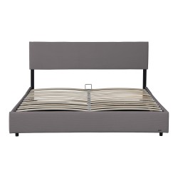 Тапицирано легло Juva с матрак и леглова кутия 140x200 см Grey Corium - Спалня