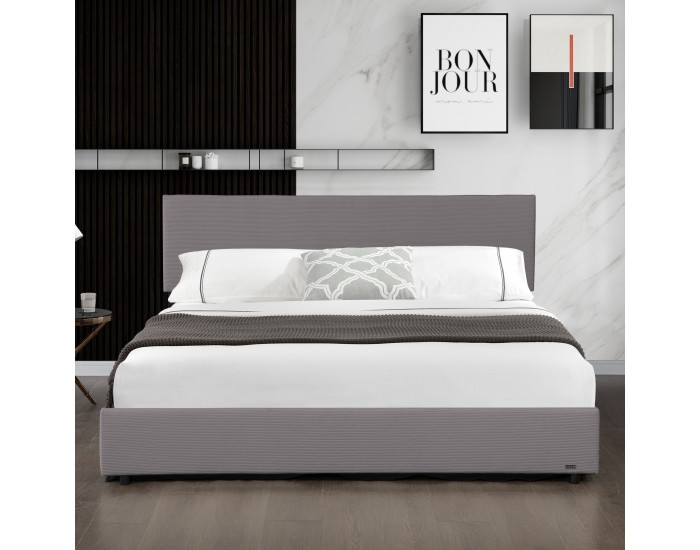 Тапицирано легло Juva с матрак и леглова кутия 140x200 см Grey Corium Тапицирано легло Juva с матрак и леглова кутия 140x200 см Grey Corium