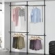 Телескопичен гардероб Kemi с 4 релси за гардероб 150 - 230 см []