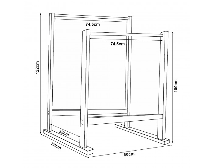 Поставка за портманта Mariehamn 122x80x50cm естествен []