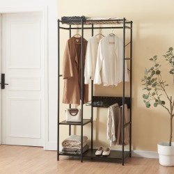 Поставка за портманта Brønnøy 182x90x46cm черна [] - Гардероби