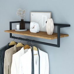 Стенна закачалка Evje 80x30x20cm дървесен цвят/черен [] - Гардероби