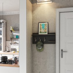Стенна закачалка Ånge с 3 куки антрацит [] - Гардероби