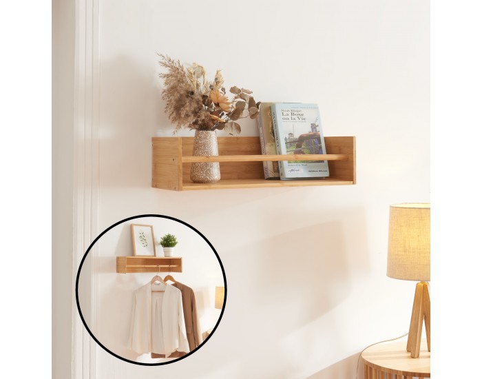 Стенен рафт 2 в 1 Flå bamboo []