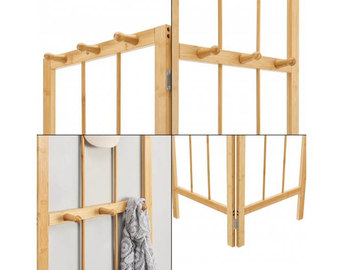 Ъглов гардероб Hyllestad 165.5x92x8см бамбук []