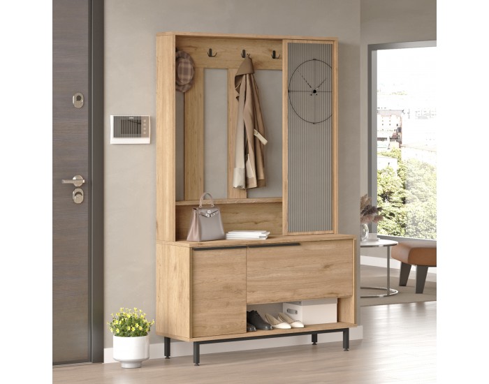 Компактен гардероб Vesanto 178x112x36 см дъб []
