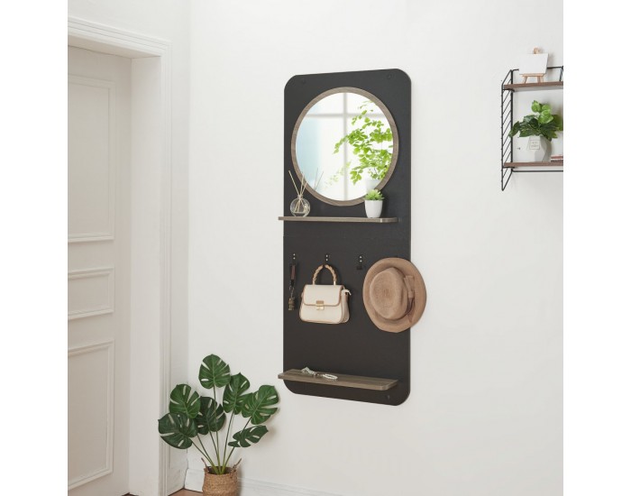 Гардероб панел Helsinge с огледало 140x60x16 см []