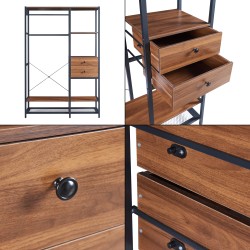 Закачалка Larem 180x120x40 см черен/изглед на орех [] - Гардероби